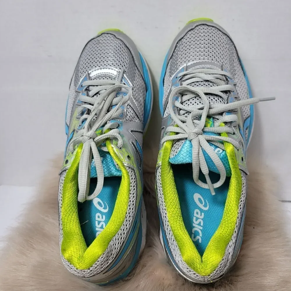 Asics Women's GT-2000 V4 T658N Silver Blue Running Shoes Sneakers Size 9.5